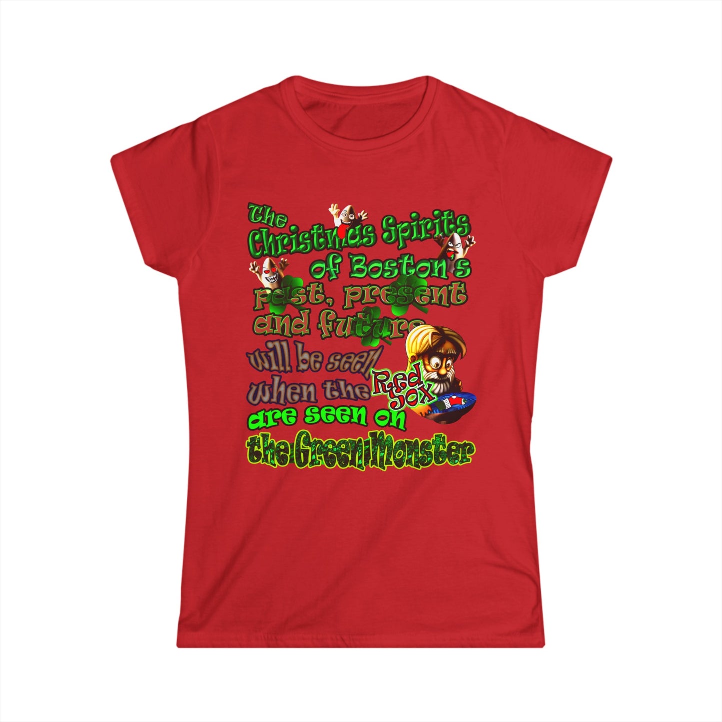 christmas spirits of boston - Women's Softstyle Tee