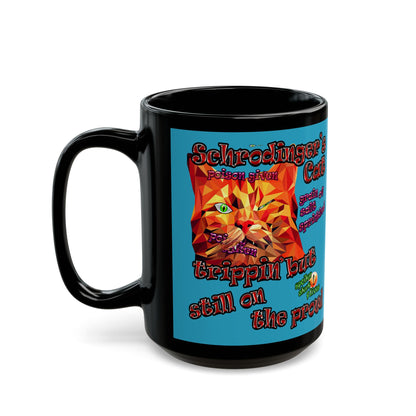 schrodinger's cat - Black Mug (turquoise)