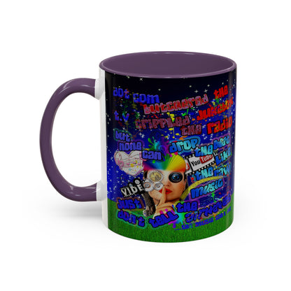 drop the beat - Accent Mug ('snoops' background)