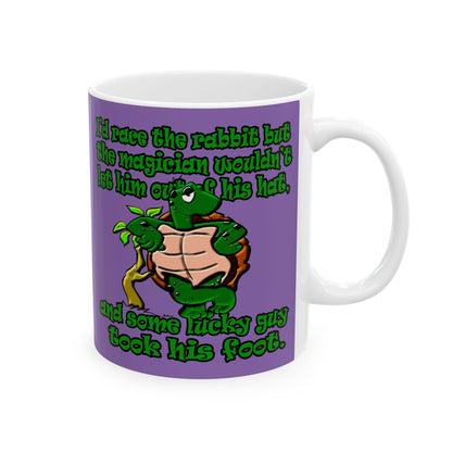 turtle race - White Mug (light purple)