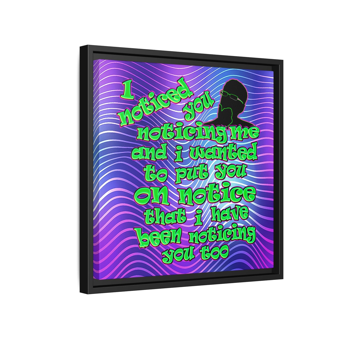 noticed you noticing - framed canvas art (purple wave)