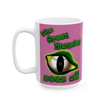 green monster - White Mug (light pink)