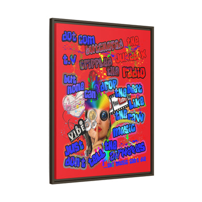 drop the beat - framed canvas art (red)