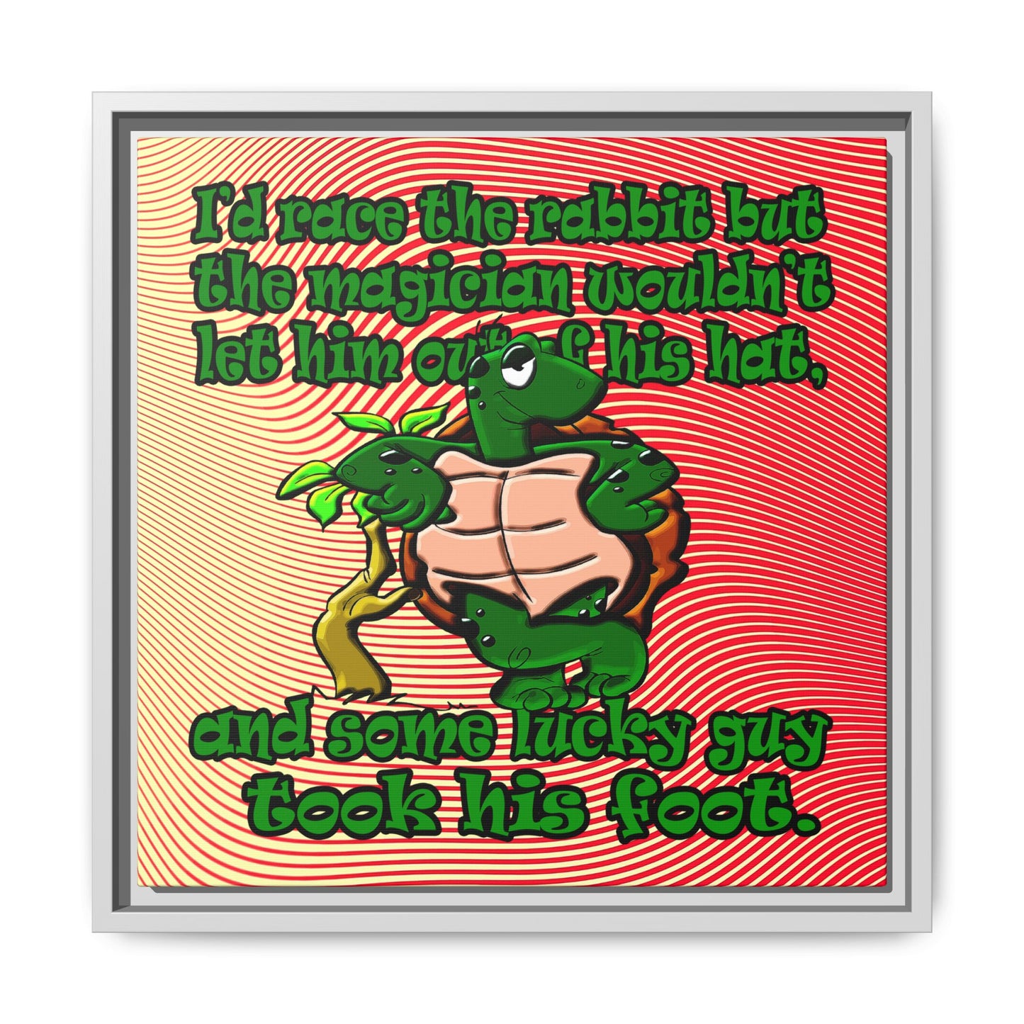 turtle race - framed canvas art (yellow-orange wave)