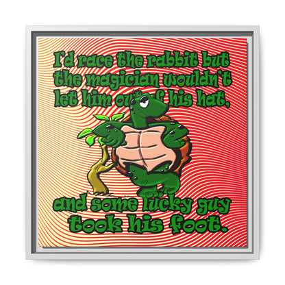 turtle race - framed canvas art (yellow-orange wave)