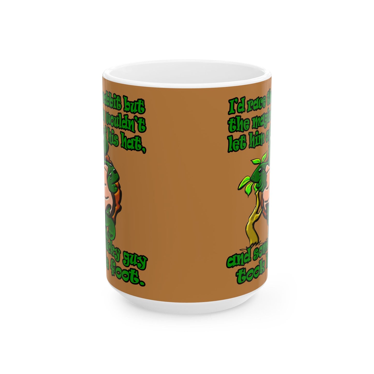 turtle race - White Mug (light brown)