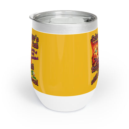 schrodinger's cat - Chill Wine Tumbler (yellow)