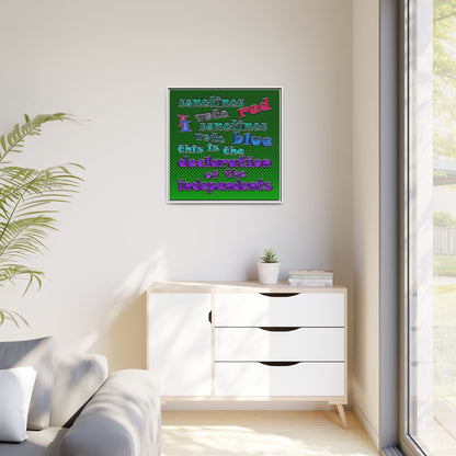 declaration of the independents - framed canvas art (logo green)