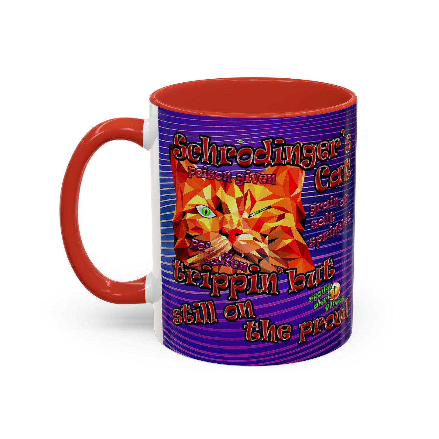 schrodinger's cat - Accent Mug (purple wave)