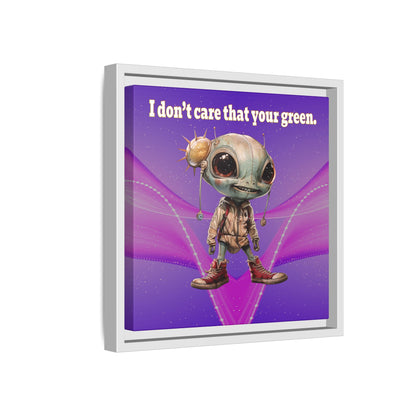 I don't care that your green - framed canvas art (purple-pink wave)