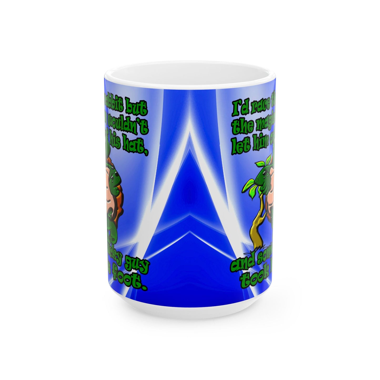 turtle race - White Mug (blue-white wave)