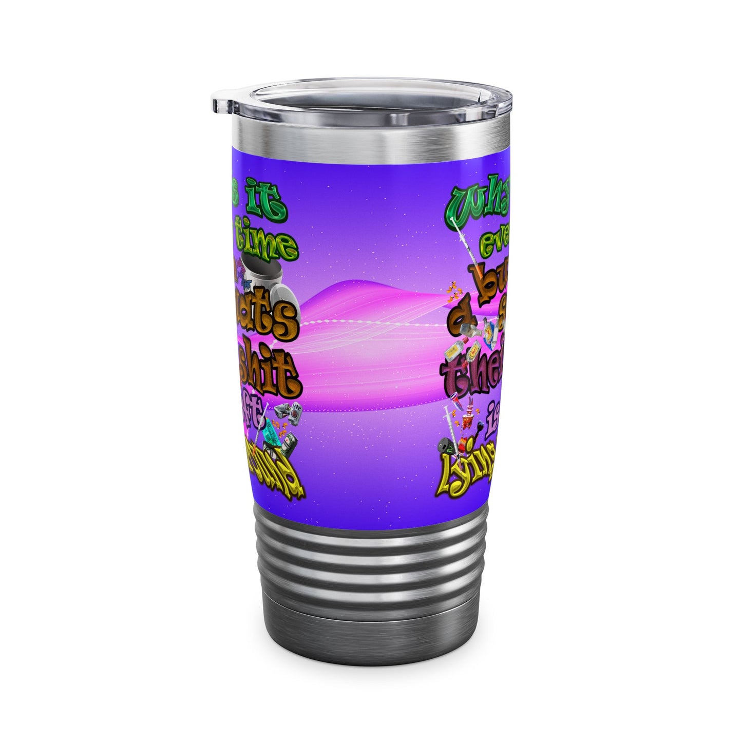 the bum's shit - Ringneck Tumbler, 20oz (purple-pink wave)