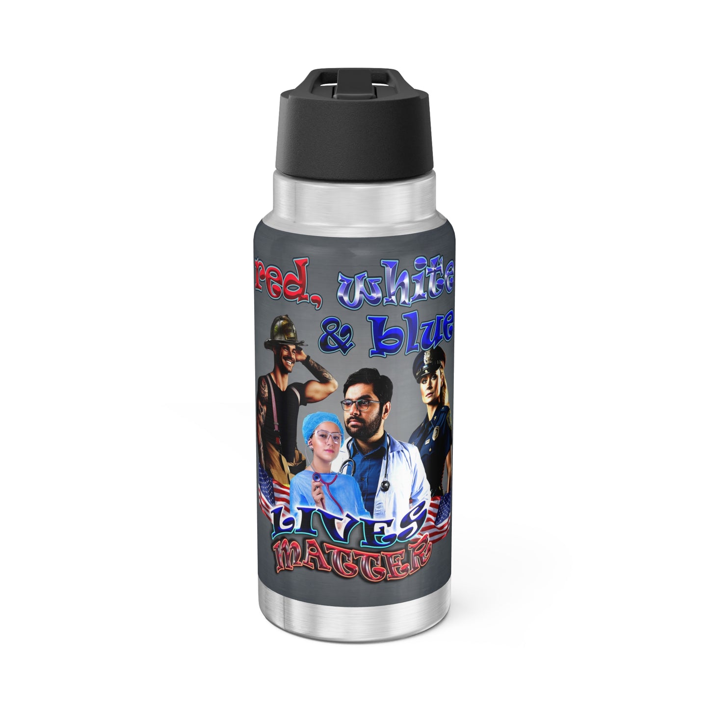 rw&b lives matter - Gator Tumbler, 32oz  (grey-light grey)