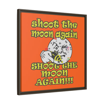 shoot the moon again - framed canvas art (orange)