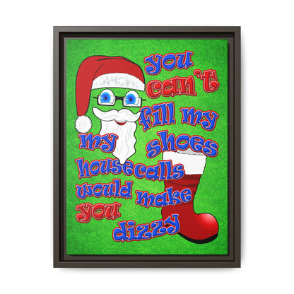santa's shoes - framed canvas art (green turf)