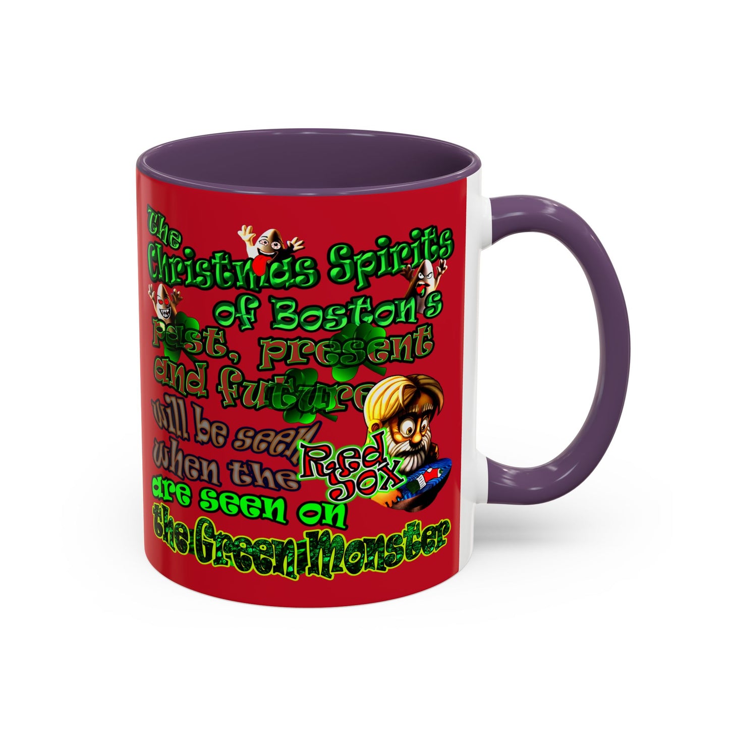 christmas spirits of boston - Accent Mug (dark red)