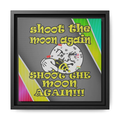 shoot the moon again - framed canvas art (rainbow split)