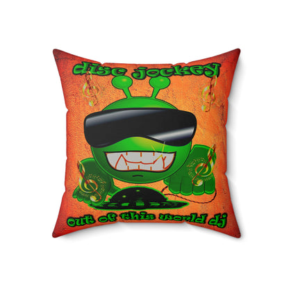 disc jockey - Faux Suede Square Pillow - (burnt orange)