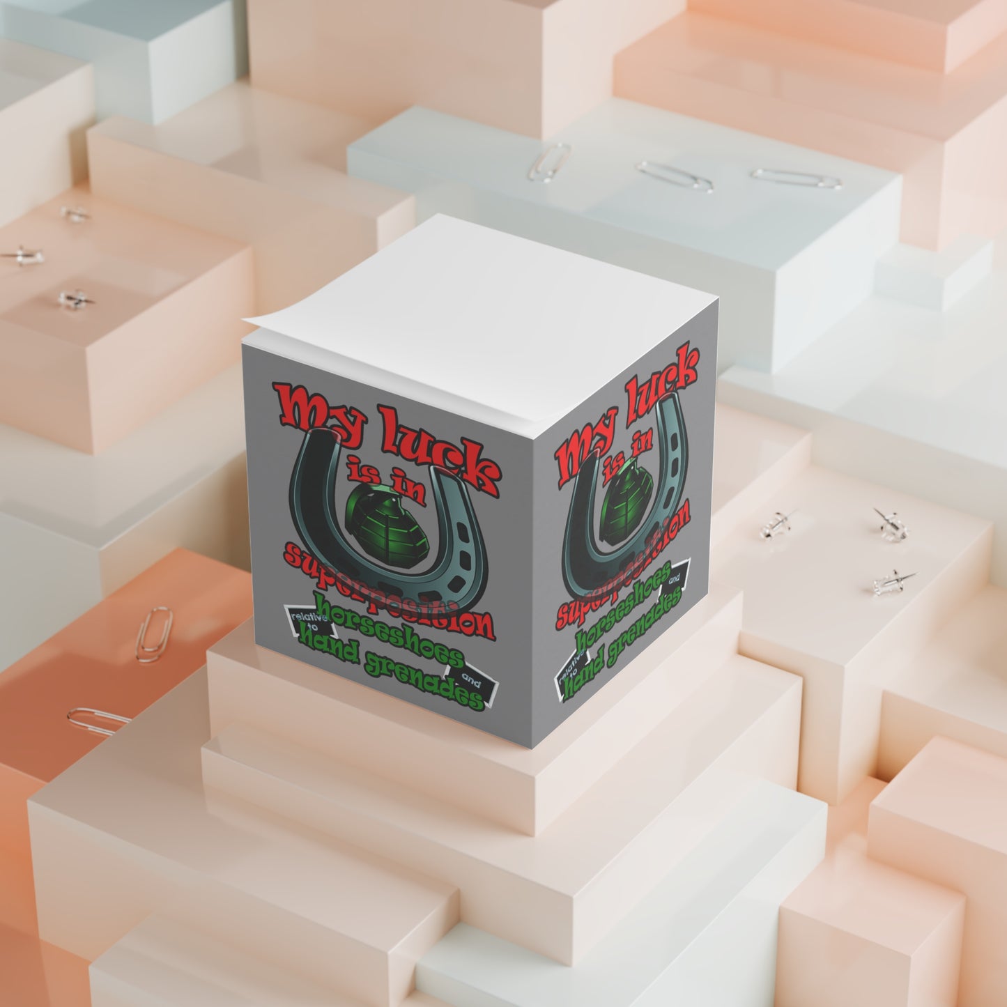 my luck - note cube (grey)