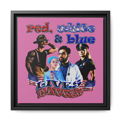 rw&b lives matter - framed canvas art (light pink)