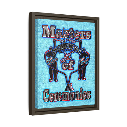 em cee squared - framed canvas art (faded blue)