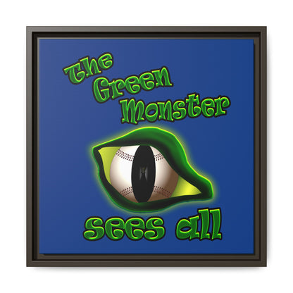green monster - framed canvas art (dark blue)
