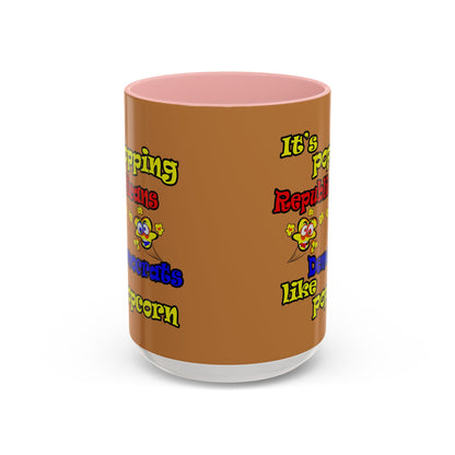 popping like popcorn - Accent Mug (light brown)