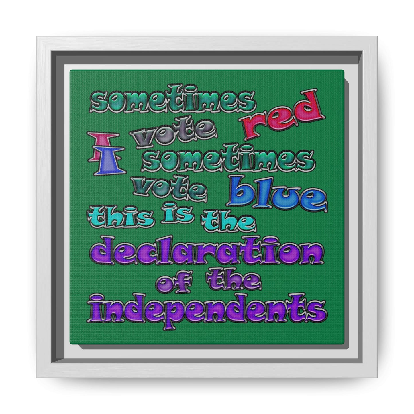declaration of the independents - framed canvas art (dark green)