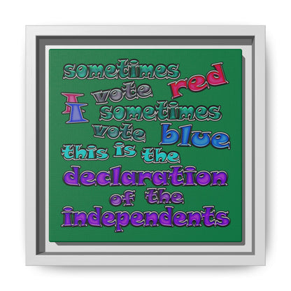 declaration of the independents - framed canvas art (dark green)