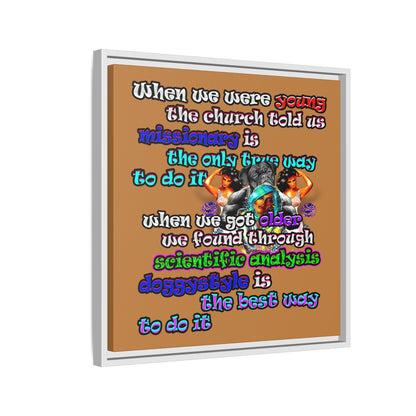 doggystyle - framed canvas art (light brown)
