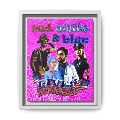 rw&b lives matter - framed canvas art (pink swirl)