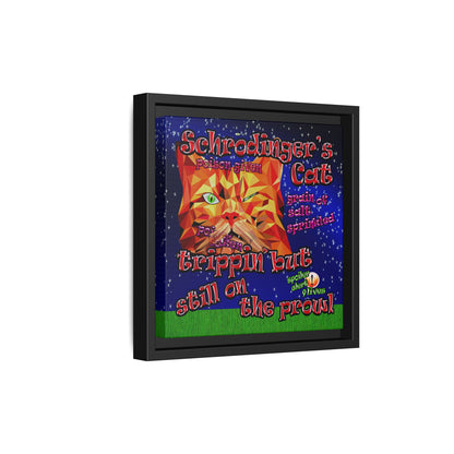 schrodinger's cat - framed canvas art ('snoops' background)