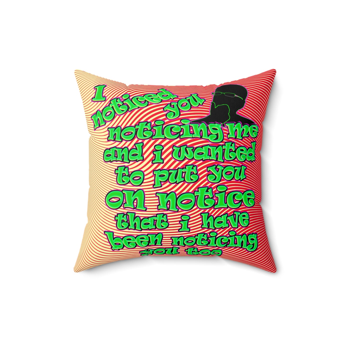 noticed you noticing - Spun Polyester Square Pillow - (yellow-orange wave)