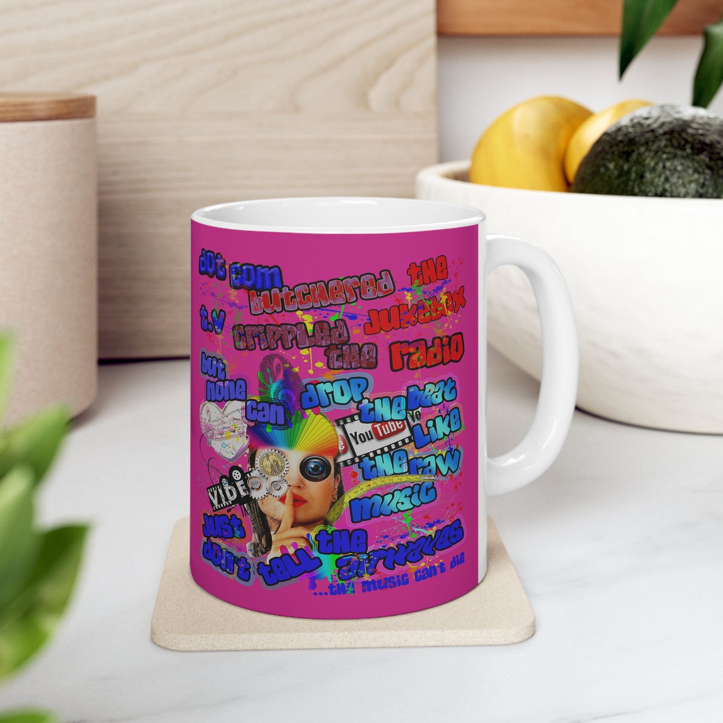 drop the beat - White Mug (pink)