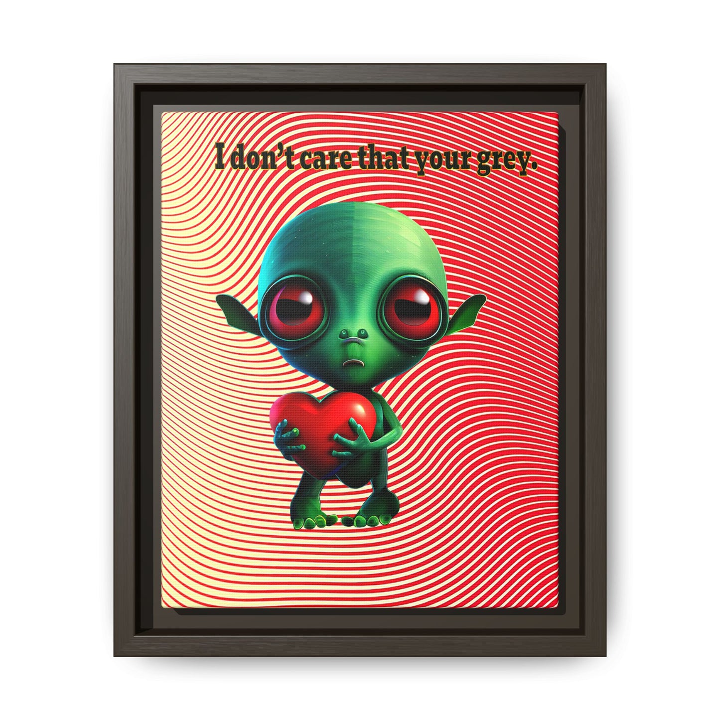 I don't care that your grey - framed canvas art (yellow-orange wave)
