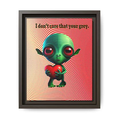 I don't care that your grey - framed canvas art (yellow-orange wave)