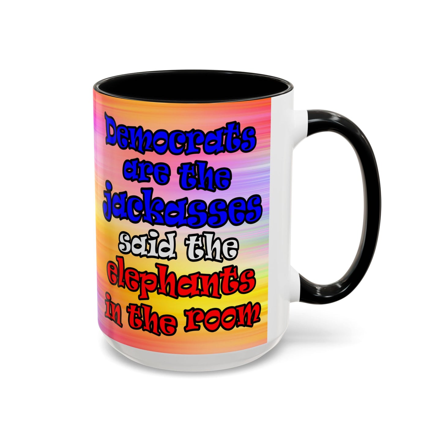 donkeys and elephants - Accent Mug (color blur)