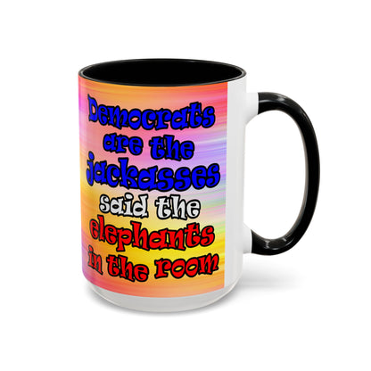donkeys and elephants - Accent Mug (color blur)