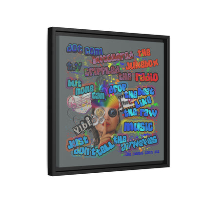 drop the beat - framed canvas art (dark grey)