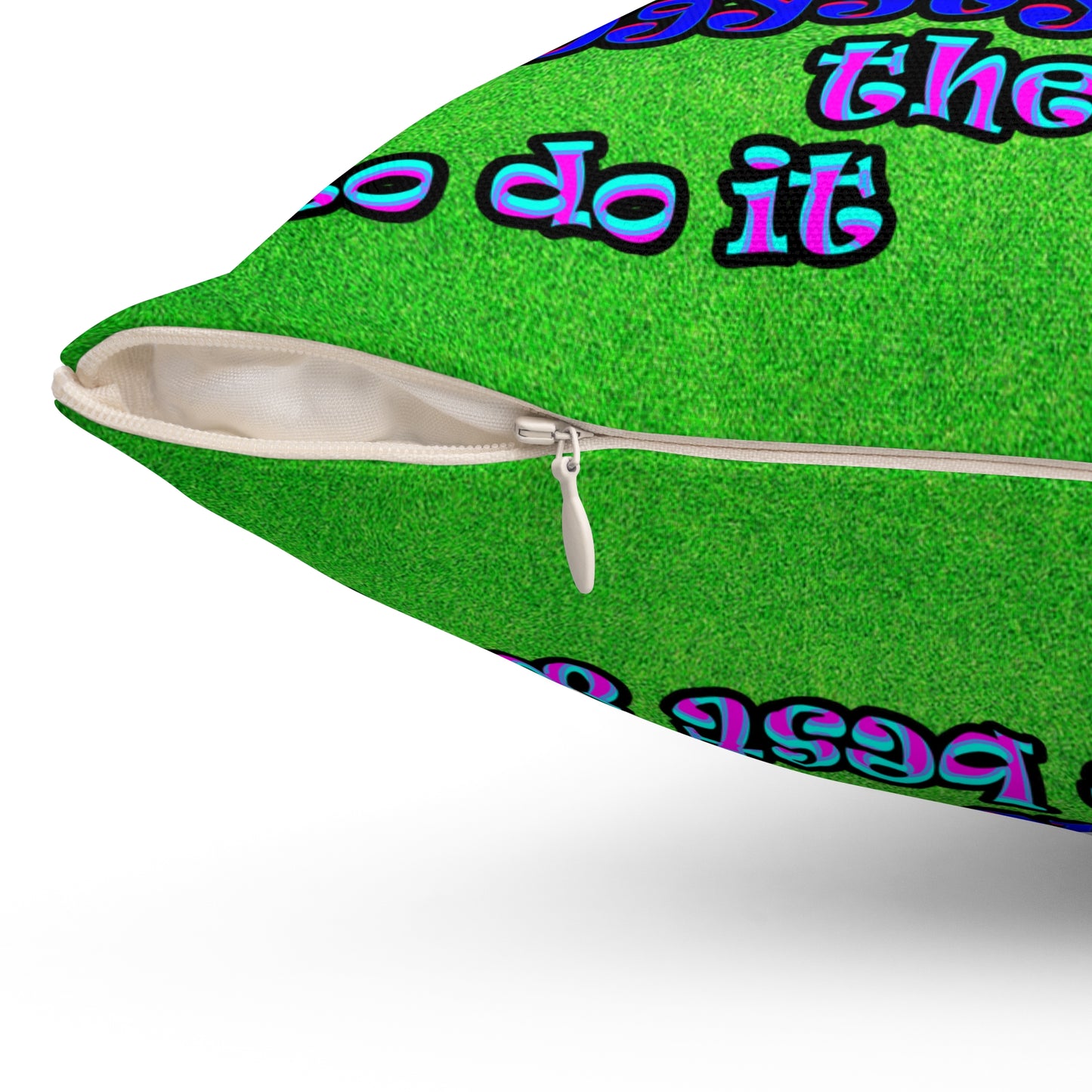 doggystyle - Spun Polyester Square Pillow - (green turf)