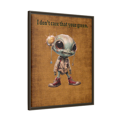 I don't care that your green - framed canvas art (brown papyrus)