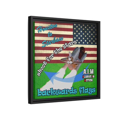 shoot for the stars - framed canvas art (green turf)