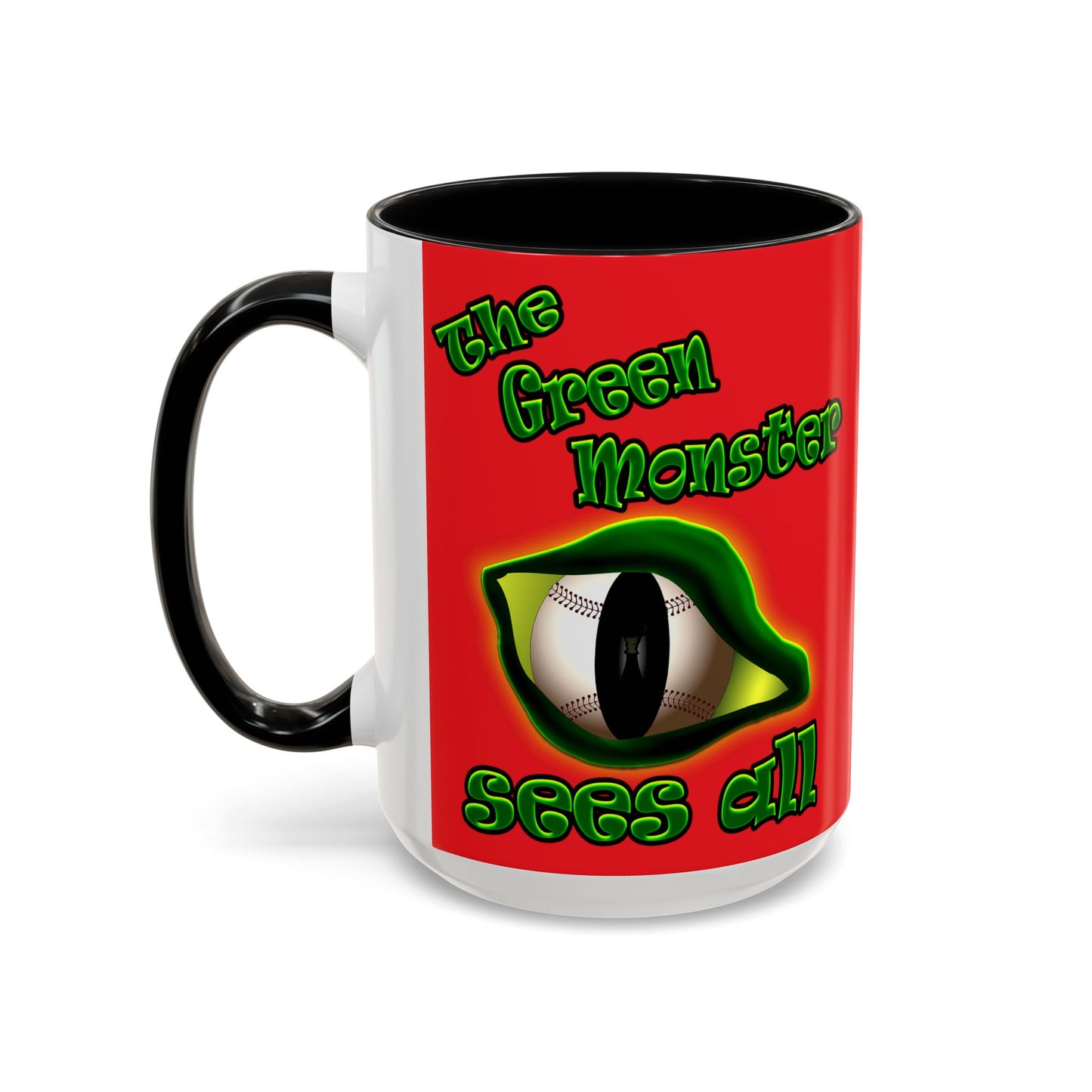 green monster - Accent Mug (red)