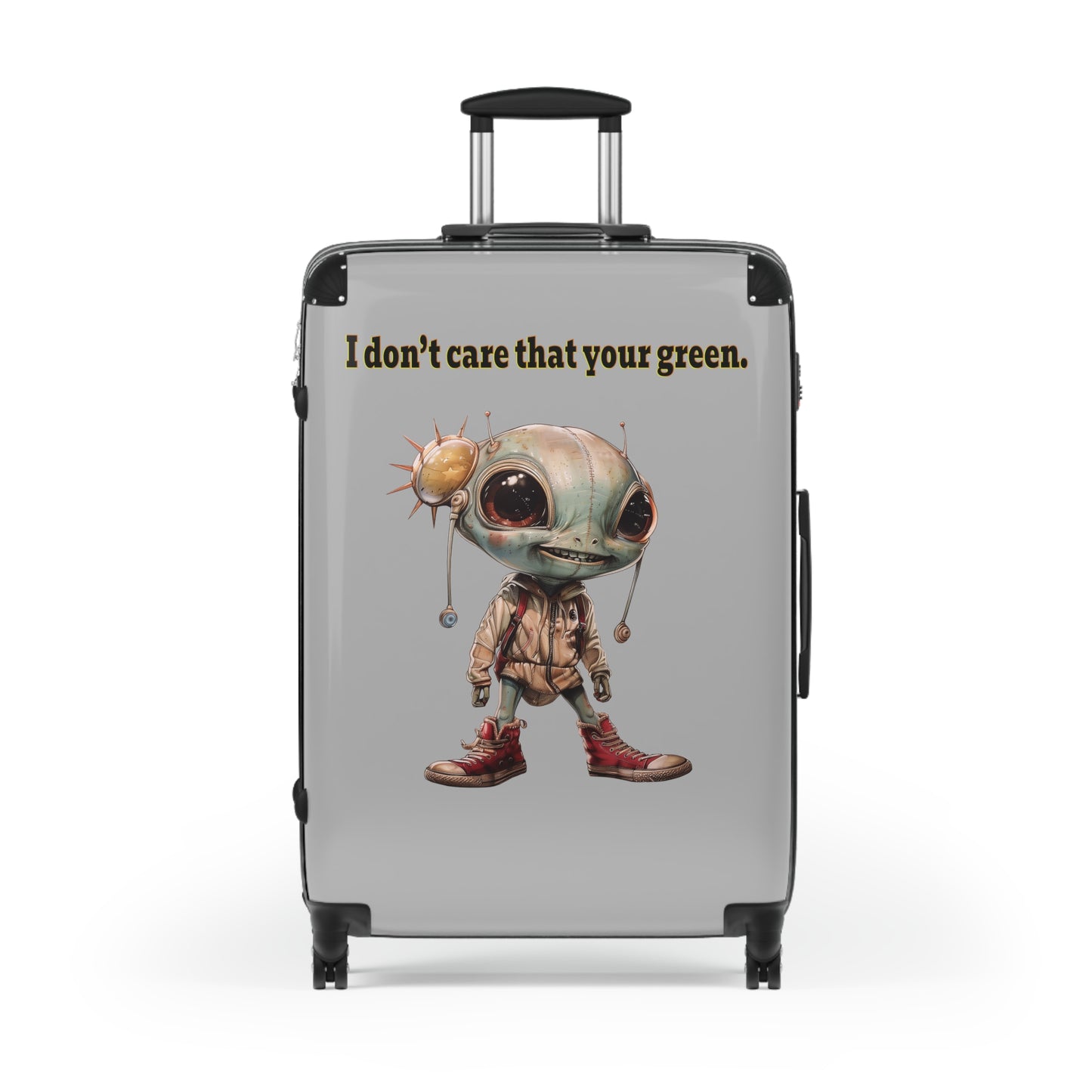 I don't care that your green - Suitcase (light grey)