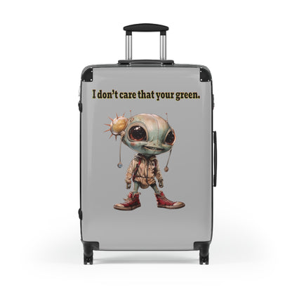 I don't care that your green - Suitcase (light grey)
