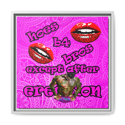 hoes b4 bros - framed canvas art (pink swirl)