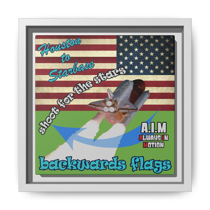 shoot for the stars - framed canvas art (green)