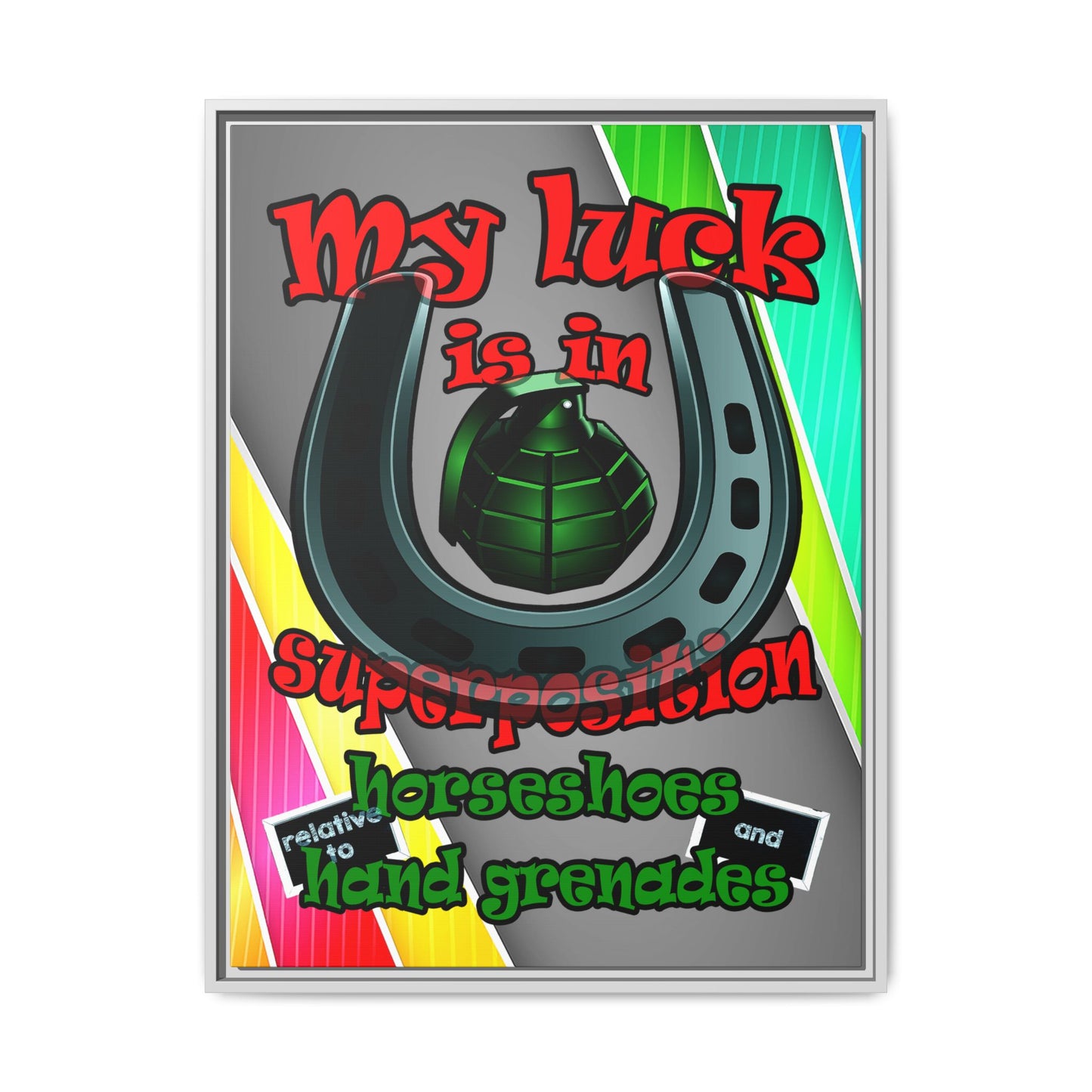 my luck - framed canvas art (rainbow split)