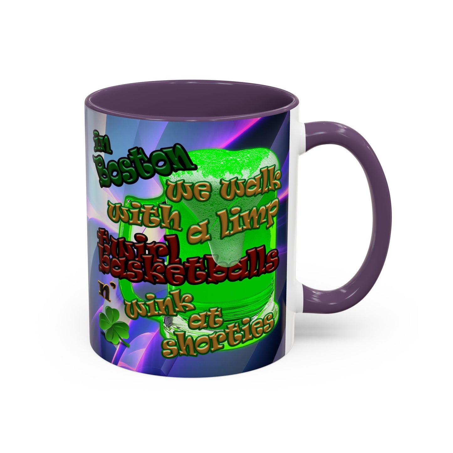 celtics logo - Accent Mug (grey-pink wave)