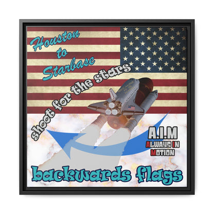 shoot for the stars - framed canvas art (white marble)
